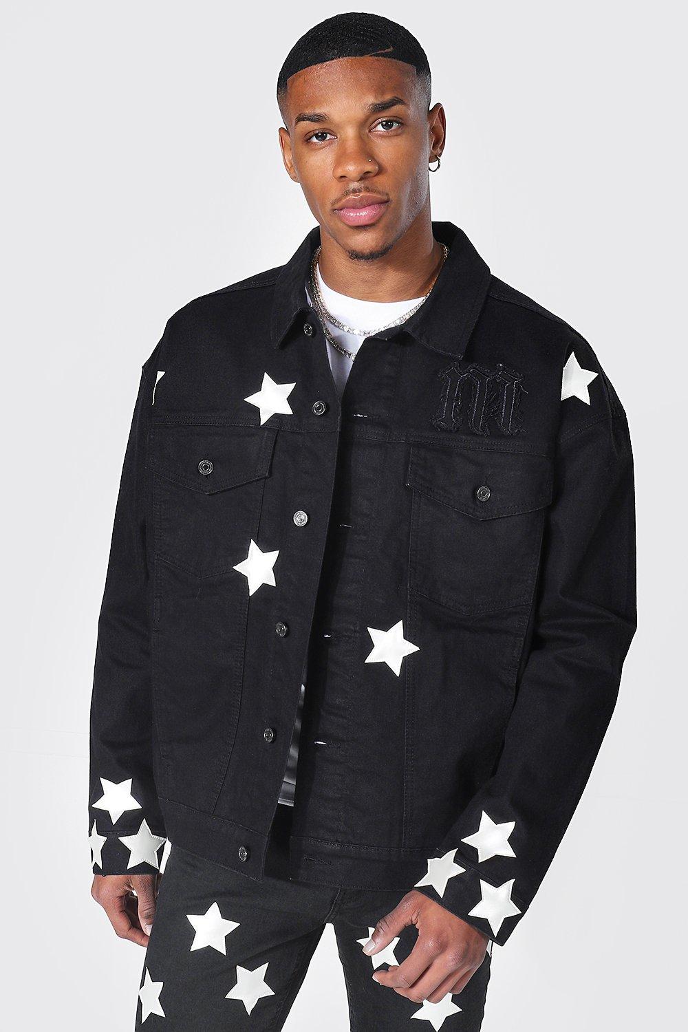 Black star 2025 denim jacket